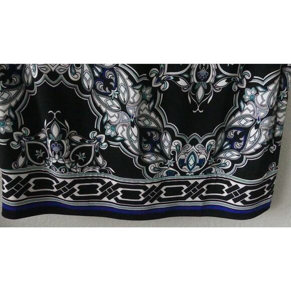 White House Black Market Shift Dress Size Small Medallion Peep Hole A-Line Black - Picture 3 of 12